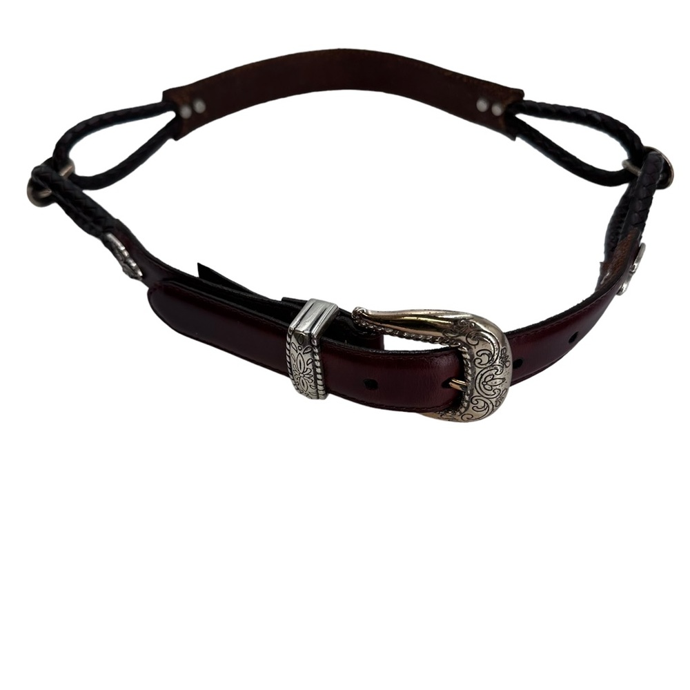 Vintage Brighton Women's‎ Belt Size Medium 30 Brown Leather & Braided Leather